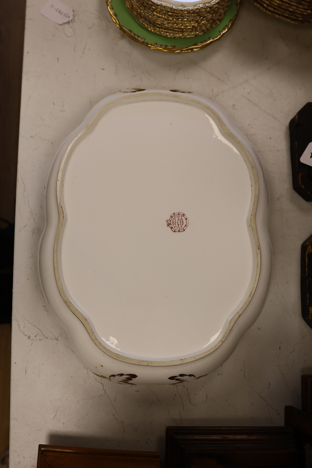 A Masons Patent Ironstone Part Dinner Service to include tureens, soup bowls and plates, largest 46cm wide. Condition - varies